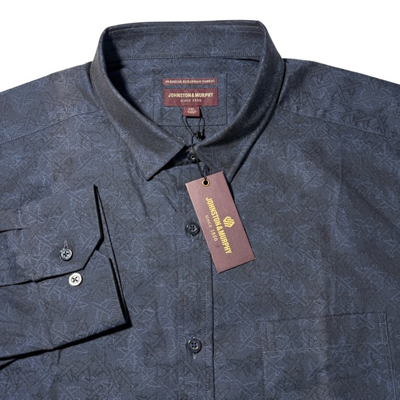 Johnston & Murphy Other - Johnston & Murphy Mens XXL Navy Blue Airplane Print Premium Cotton Button Shirt